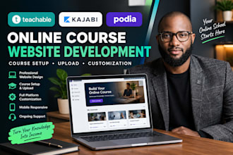 design your teachable website and setup your online course