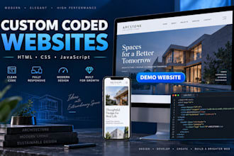 build a responsive custom website with HTML CSS and javascript
