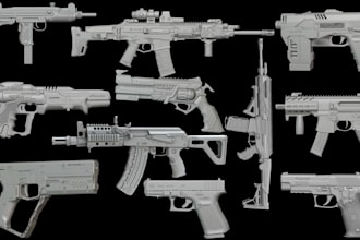 sculpt 3d weapon model 3d gun 3d props stl rifle cosplay weapon for 3d printing