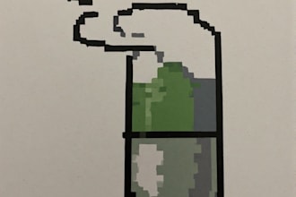 create steam capsule art in pixel art style