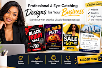 design professional black friday, halloween and promotional flyers