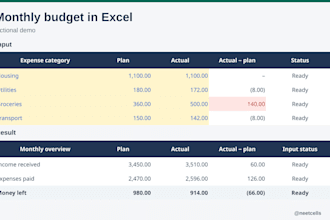 create a simple custom budget spreadsheet in excel
