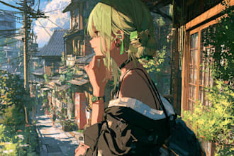 anime character an illustration and anime character
