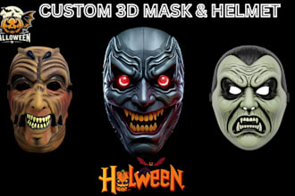 create 3d mask, wearable mask, halloween mask, stl file