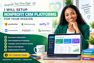 setup givebutter bloomerang zeffy donorperfect neon CRM blackbaud for nonprofits