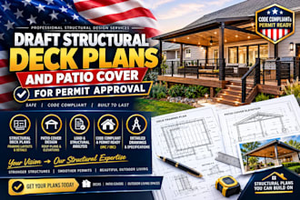 draft structural deck plans and patio cover for permit approval