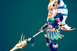 create stylized handpainted 3d game assets and characters