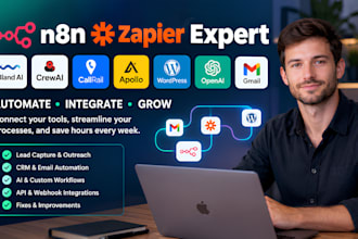 n8n zapier expert bland ai crew ai callrail apollo wordpress open ai gmail