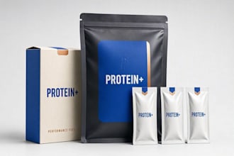 design product packaging box pouch label with mockup