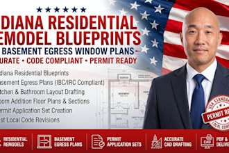 draft indiana residential remodel blueprints and basement egress window plans