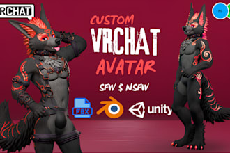create vrchat avatar vrc avatar commission nsfw furry avatar femboy vr character