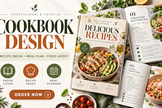 design cookbook ebook canva recipe meal plan cookbook design food menu planner