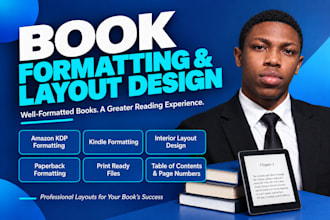 do book typesetting layout, book formatting, layout design, ebook formatting