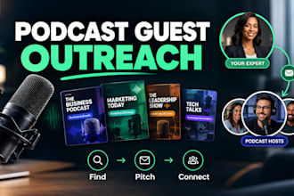 podcast guest booking and outreach for relevant shows and interview leads fast