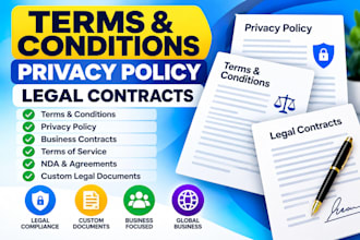 write terms and conditions, privacy policy, legal contracts