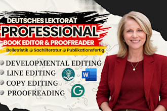professionally edit and proofread your german book and document for publishing