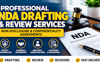 review and draft nda, non disclosure and confidentiality agreements