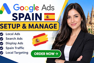 setup and manage spain google ads campaign, adwords ads campaign spanish español