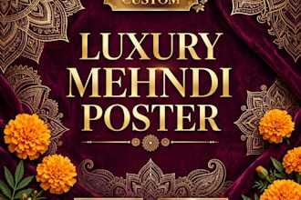 design luxury mehndi haldi wedding and festival posters
