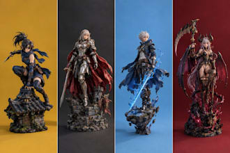 custom 3d anime figure, character model for 3d printing, action figure, diorama