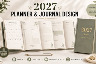 design 2027 planner, daily planner, prayer journal, devotional journal printable