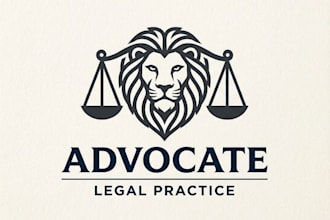 design an iconic advocate logo for legal practice