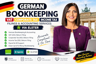 do german bookkeeping, vat, corporate tax, income tax and elster
