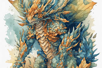 draw watercolor or digital illustration for commercial use