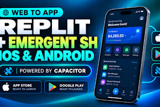 convert, wrap and publish replit app emergent sh to app stores using capacitor