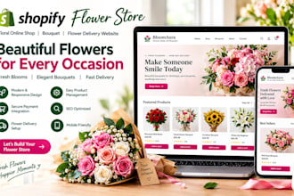 set up shopify flower store floral online shop bouquet, flower delivery website