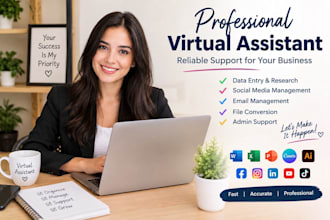 provide professional virtual assistance admin creative and social media support