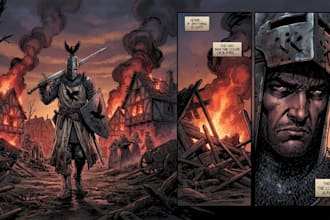 draw professional comic book pages character art and graphic novels