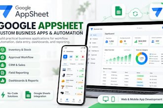 build custom google appsheet apps for business automation