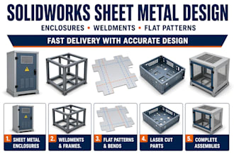 design solidworks sheet metal enclosures, weldments, and flat patterns