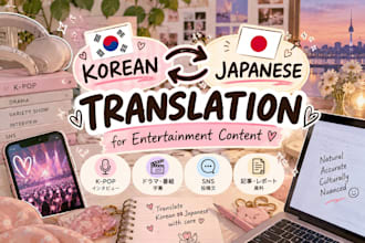 translate japanese and korean entertainment content