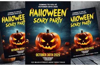design custom halloween party invitation flyer