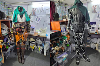 do custom cosplay sewing for anime, game and movies, fantasy, character outfits