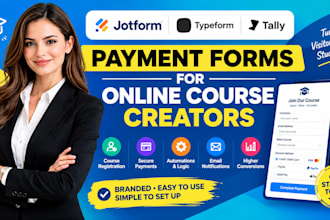 create jotform typeform tally payment form for online course creators