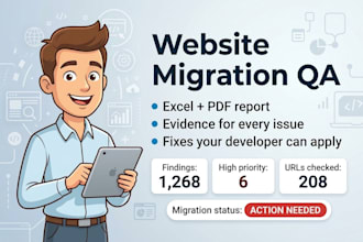do technical SEO website migration QA and 301 redirects