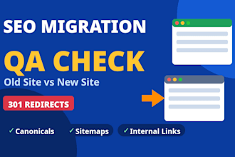 do technical SEO website migration QA and 301 redirects