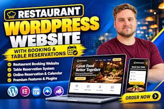 design a restaurant wordpress website with booking and table reservations