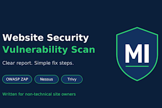 scan your website for security vulnerabilities and write a report