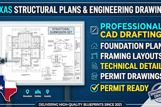 draft texas structural plans and engineering drawings