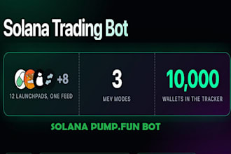 develop solana volume bot, solana trading bot, dex solana bot, pumpfun bot