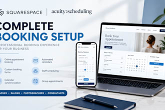 design and set up squarespace booking system, acuity scheduling and appointments