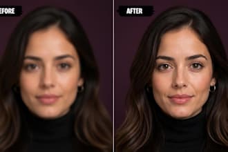 professionally unblur photos, retouch skin, restore portraits and fix ai images