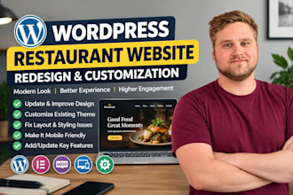 redesign and customize your restaurant wordpress website