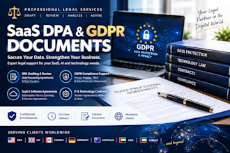 draft or review saas data processing agreement and gdpr document