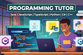 tutor you in java, python, cs, cpp, javascript or typescript