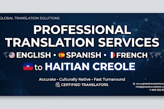translate english, spanish or frensh to haitian creole